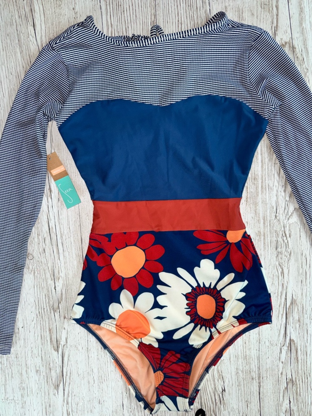 NWT Seea Hermosa Long Sleeve One Piece Swimsuit Bathing Suit Marguerite S - Picture 5 of 16